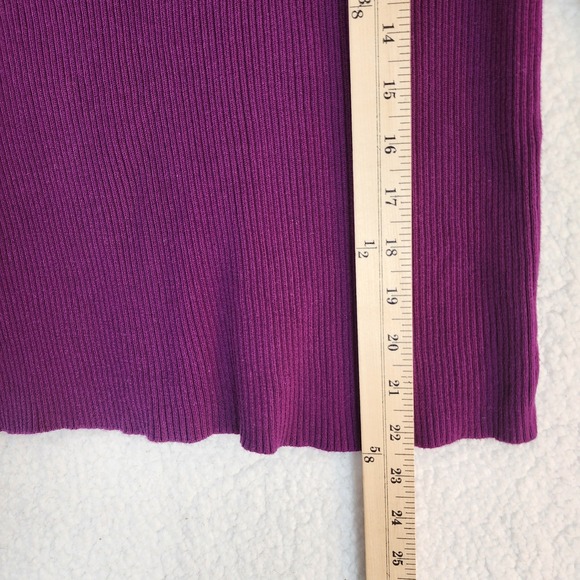 Lauren Ralph Lauren Women Sz L Purple Ribbed Turtleneck Sweater Old Money Preppy - Picture 7 of 9